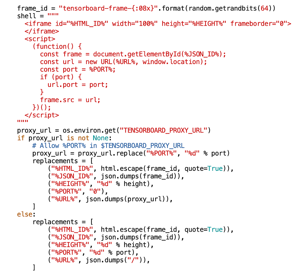 Relevant tensorboard code where the URL is decided